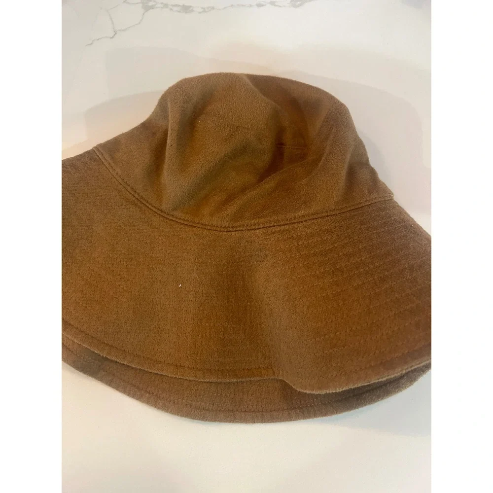 Wyeth Mens Faux Suede Bucket Hat Brown Camel Wide‎ Brim One Size OS